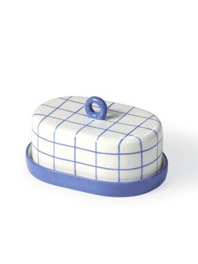 Blue and White Grid Ceramic Butter Dish, Target Bullseye Playground 2026
